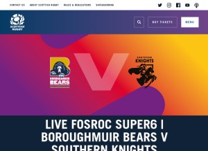 How scottishrugby.org looks like on a tablet such as an iPad.