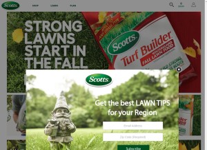 How scotts.com looks like on a tablet such as an iPad.