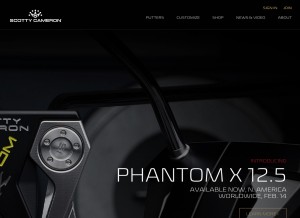 How scottycameron.com looks like on a tablet such as an iPad.