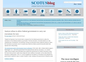 How scotusblog.com looks like on a tablet such as an iPad.