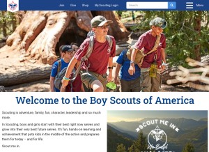 How scouting.org looks like on a tablet such as an iPad.