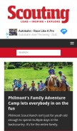 How scoutingmagazine.org looks like on a mobile device such as an iPhone.