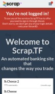 How scrap.tf looks like on a mobile device such as an iPhone.