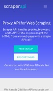 How scraperapi.com looks like on a mobile device such as an iPhone.