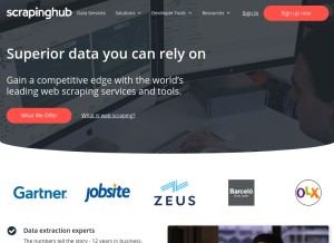 How scrapinghub.com looks like on a tablet such as an iPad.