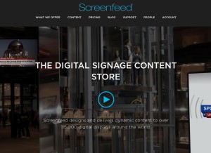 How screenfeed.com looks like on a tablet such as an iPad.