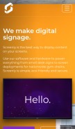 How screenly.io looks like on a mobile device such as an iPhone.