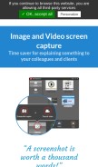 How screenpresso.com looks like on a mobile device such as an iPhone.