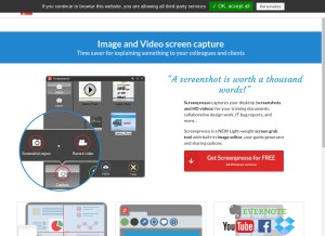 How screenpresso.com looks like on a tablet such as an iPad.