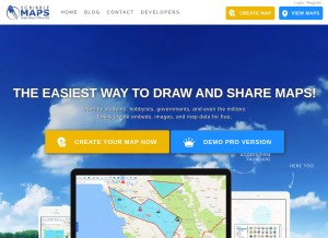 How scribblemaps.com looks like on a tablet such as an iPad.