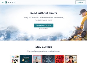 How scribd.com looks like on a tablet such as an iPad.