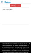 How scribens.com looks like on a mobile device such as an iPhone.