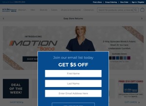 How scrubsandbeyond.com looks like on a tablet such as an iPad.