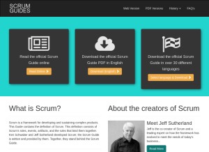 How scrumguides.org looks like on a tablet such as an iPad.