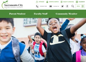 How scusd.edu looks like on a tablet such as an iPad.