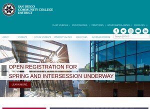 How sdccd.edu looks like on a tablet such as an iPad.