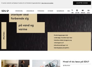 How sdu.dk looks like on a tablet such as an iPad.