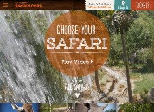 How sdzsafaripark.org looks like on a tablet such as an iPad.