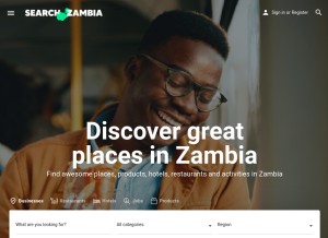How search-zambia.com looks like on a tablet such as an iPad.