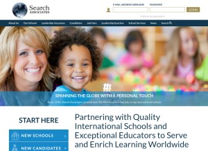How searchassociates.com looks like on a tablet such as an iPad.