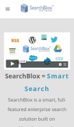How searchblox.com looks like on a mobile device such as an iPhone.