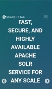 How searchstax.com looks like on a mobile device such as an iPhone.