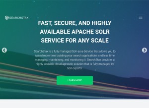 How searchstax.com looks like on a tablet such as an iPad.