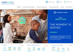 How searshomeservices.io looks like on a tablet such as an iPad.