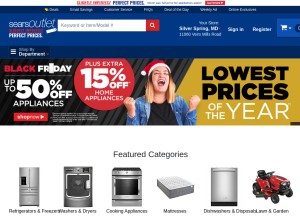 How searsoutlet.com looks like on a tablet such as an iPad.