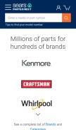How searspartsdirect.com looks like on a mobile device such as an iPhone.