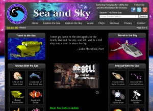 How seasky.org looks like on a tablet such as an iPad.