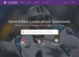 How seatsmart.com looks like on a tablet such as an iPad.