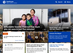 How seattle.gov looks like on a tablet such as an iPad.