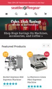 How seattlecoffeegear.com looks like on a mobile device such as an iPhone.