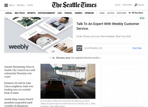 How seattletimes.com looks like on a tablet such as an iPad.