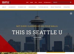 How seattleu.edu looks like on a tablet such as an iPad.