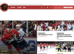 How secondcityhockey.com looks like on a tablet such as an iPad.