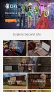 How secondlife.com looks like on a mobile device such as an iPhone.