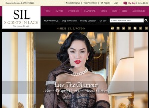 How secretsinlace.com looks like on a tablet such as an iPad.