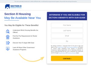 How section8assistance.org looks like on a tablet such as an iPad.