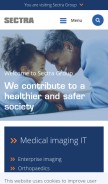 How sectra.com looks like on a mobile device such as an iPhone.