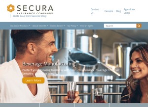 How secura.net looks like on a tablet such as an iPad.
