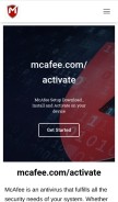 How secure-mcafee.com looks like on a mobile device such as an iPhone.