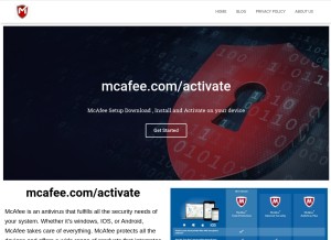 How secure-mcafee.com looks like on a tablet such as an iPad.