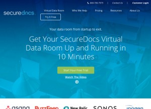 How securedocs.com looks like on a tablet such as an iPad.