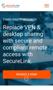 How securelink.com looks like on a mobile device such as an iPhone.