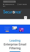 How securence.com looks like on a mobile device such as an iPhone.