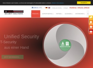 How securepoint.de looks like on a tablet such as an iPad.