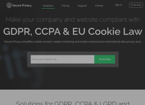 How secureprivacy.ai looks like on a tablet such as an iPad.