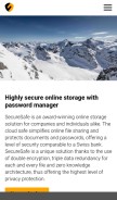 How securesafe.com looks like on a mobile device such as an iPhone.